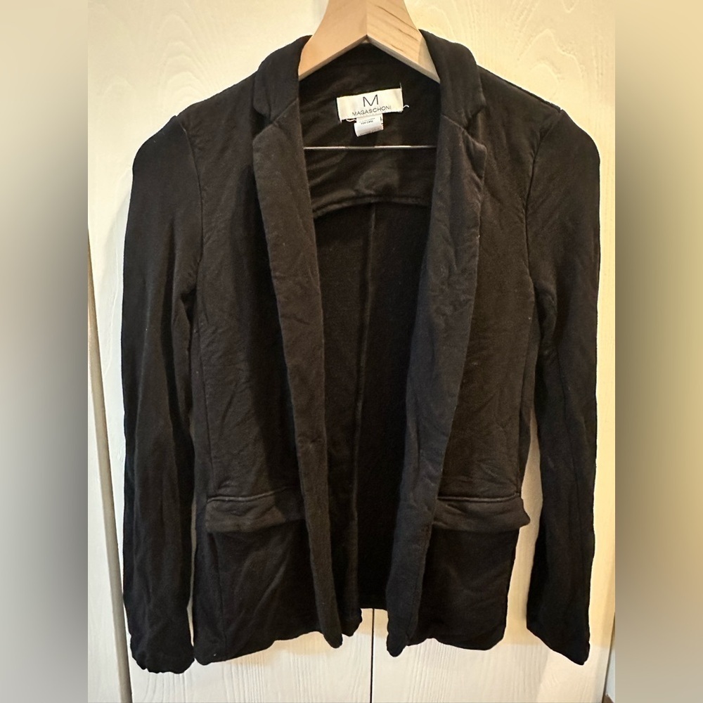 Magaschoni Black Ponte Stretch Women's Blazer